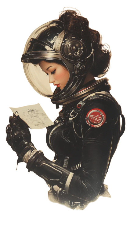 Art-Deco Space Nurses V2 Vinyl Car Decal Sticker – Waterproof & UV-Resistant 8"