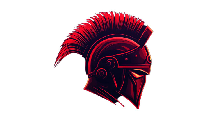 Red Warrior Helmet Vinyl Car Decal Sticker – Waterproof & UV-Resistant 8"