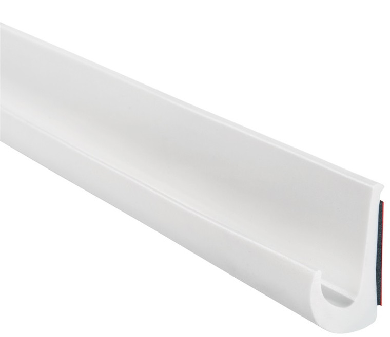 Drip Rail | White Flexible PVC | J-Design | 100ft Length | Easy Install with 3M Tape