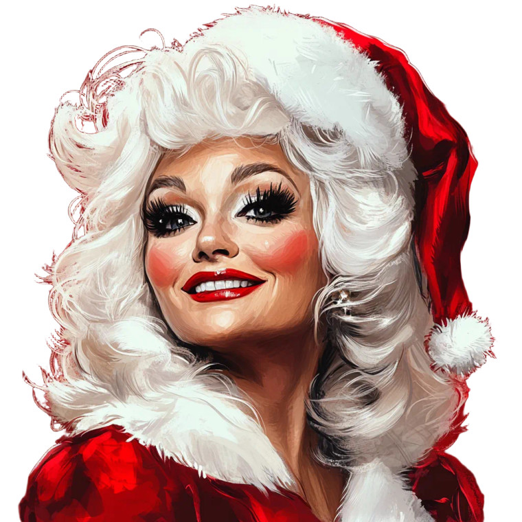 Dolly Parton Santa V2 Vinyl Car Decal Sticker – Waterproof & UV-Resistant 8"