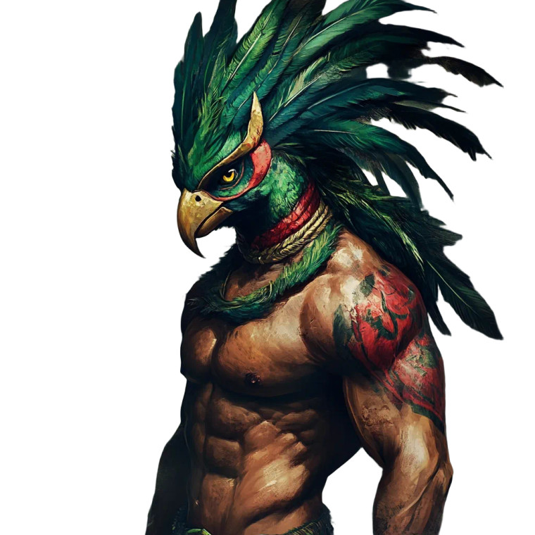 Quetzal Warrior Vinyl Car Decal Sticker – Waterproof & UV-Resistant 8"