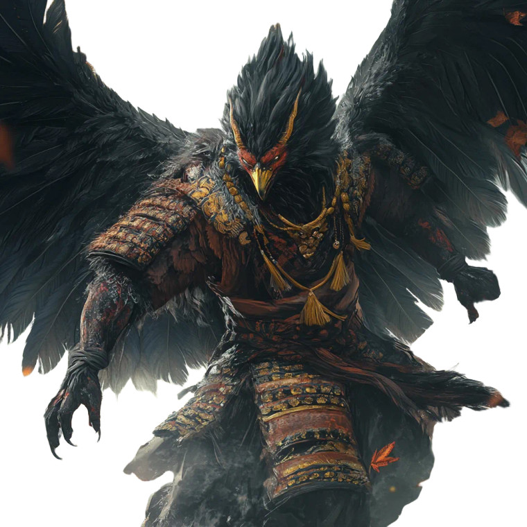 Japanese Demon Tengu Vinyl Car Decal Sticker – Waterproof & UV-Resistant 8"