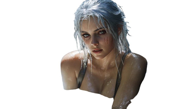 Ciri Under Waterfall Vinyl Car Decal Sticker – Waterproof & UV-Resistant 8"