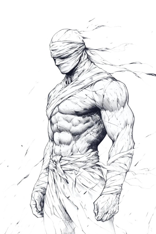 Blindfolded Warrior Vinyl Car Decal Sticker – Waterproof & UV-Resistant 8"