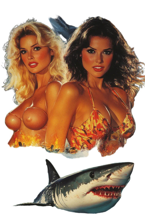 Supermodels Vs Sharks Vinyl Car Decal Sticker – Waterproof & UV-Resistant 8"