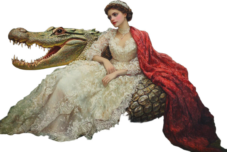 Victorian Princess Alligator Vinyl Car Decal Sticker – Waterproof & UV-Resistant 8"