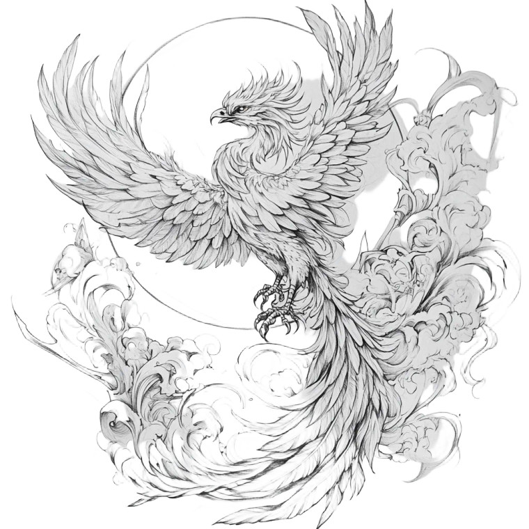 Phoenix Sketch V3 Vinyl Car Decal Sticker – Waterproof & UV-Resistant 8"