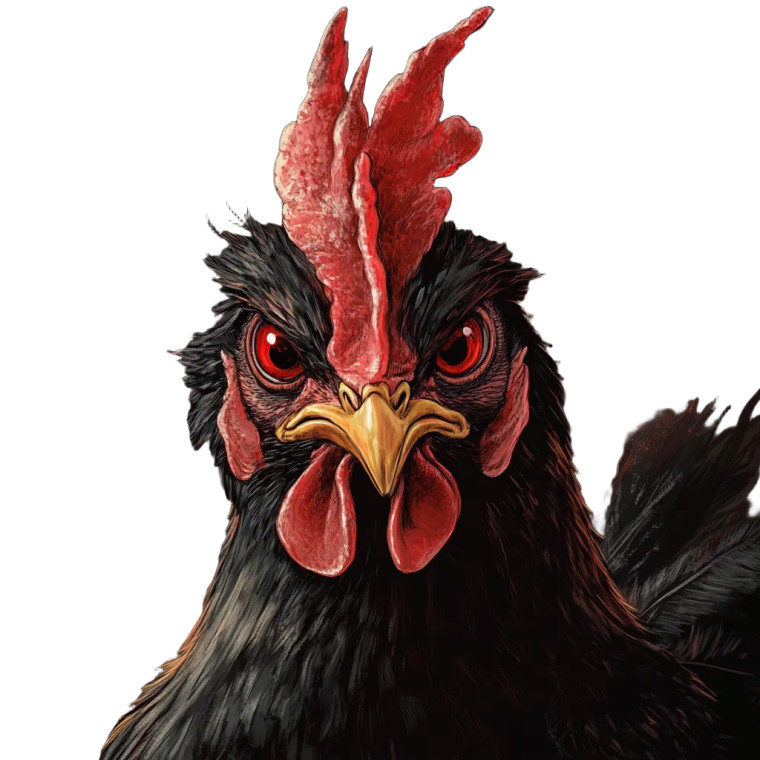 Evil Chicken Anime Vinyl Car Decal Sticker – Waterproof & UV-Resistant 8"