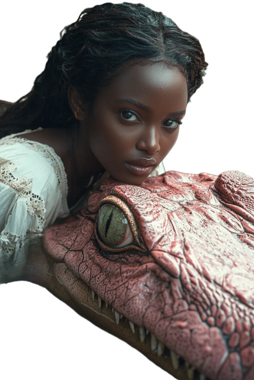 Masai Crocodile Portrait Vinyl Car Decal Sticker – Waterproof & UV-Resistant 8"