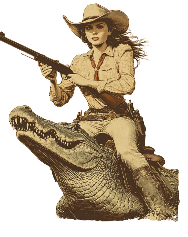 Wild West Cowgirl Vinyl Car Decal Sticker – Waterproof & UV-Resistant 8"