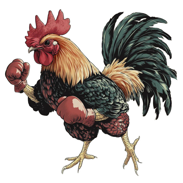 Boxing Rooster Art Vinyl Car Decal Sticker – Waterproof & UV-Resistant 8"