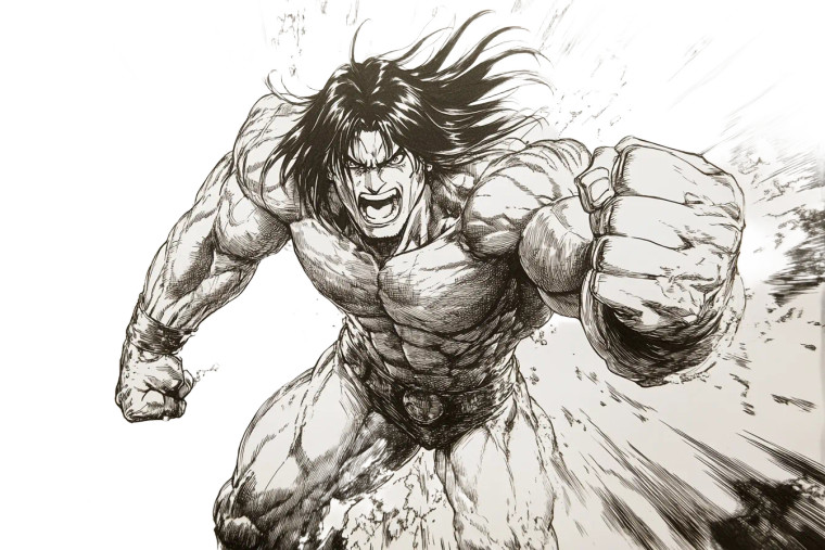 Muscular Flying Kick Vinyl Car Decal Sticker – Waterproof & UV-Resistant 8"