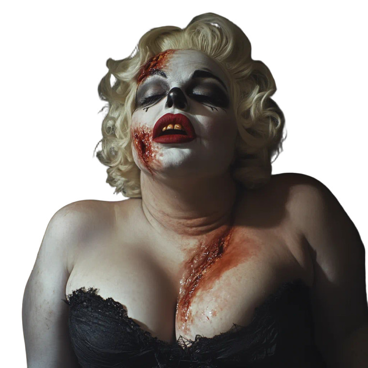 Ghoulish Marilyn Costume Vinyl Car Decal Sticker – Waterproof & UV-Resistant 8"