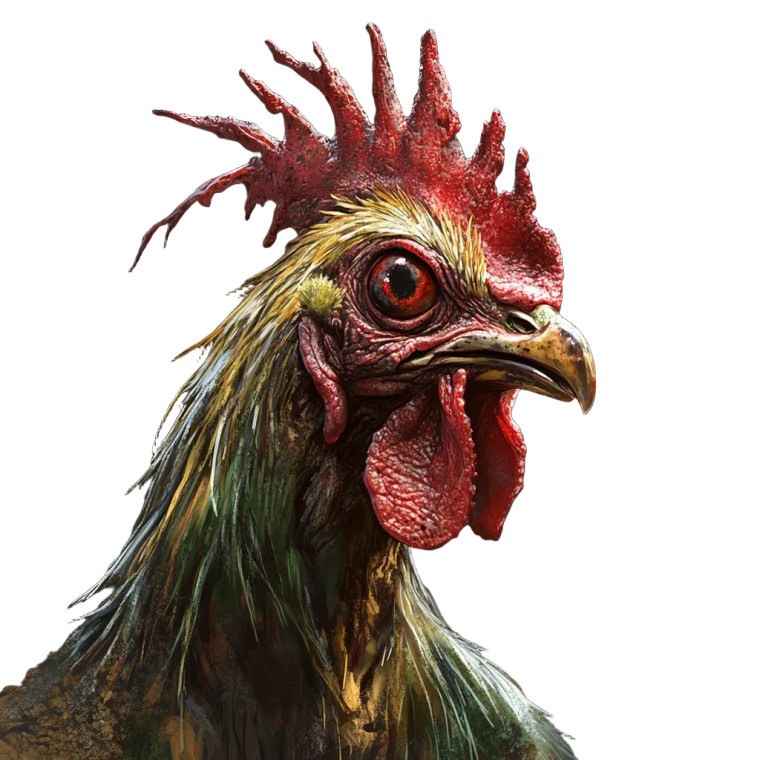 Mutant Chicken Vinyl Car Decal Sticker – Waterproof & UV-Resistant 8"