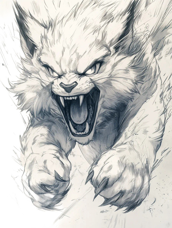 Angry Arcanine Sketch Vinyl Car Decal Sticker – Waterproof & UV-Resistant 8"