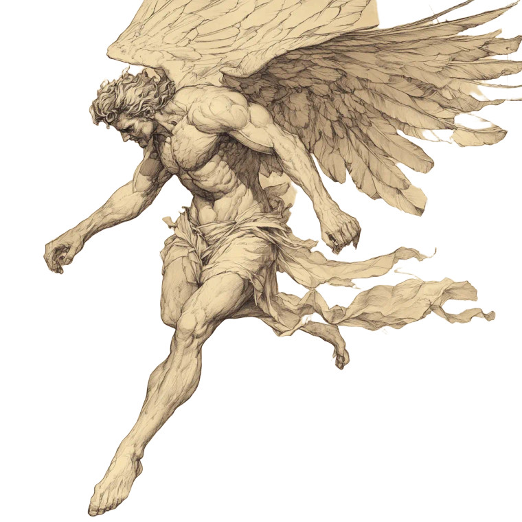 Icarus Drawing Vinyl Car Decal Sticker – Waterproof & UV-Resistant 8"