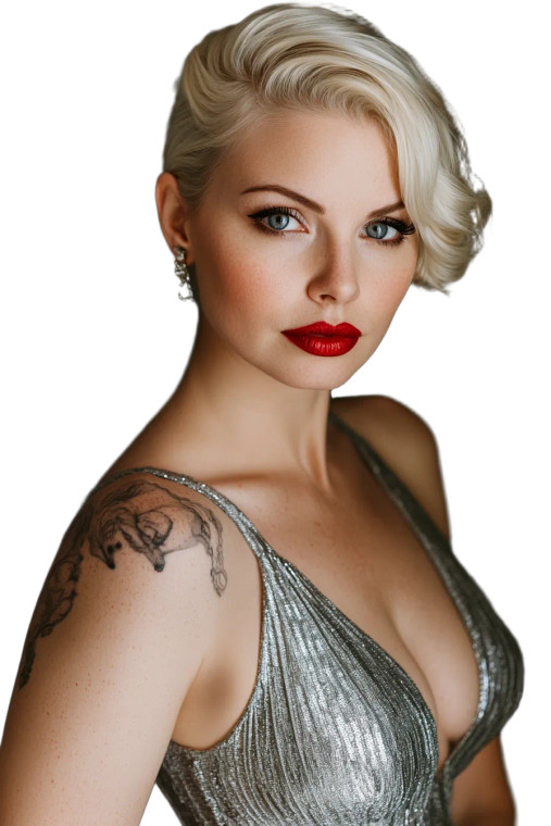 Futuristic Blonde Portrait Vinyl Car Decal Sticker – Waterproof & UV-Resistant 8"