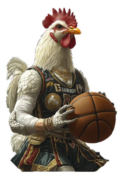 Basketball Chicken Sign Vinyl Car Decal Sticker – Waterproof & UV-Resistant 8"