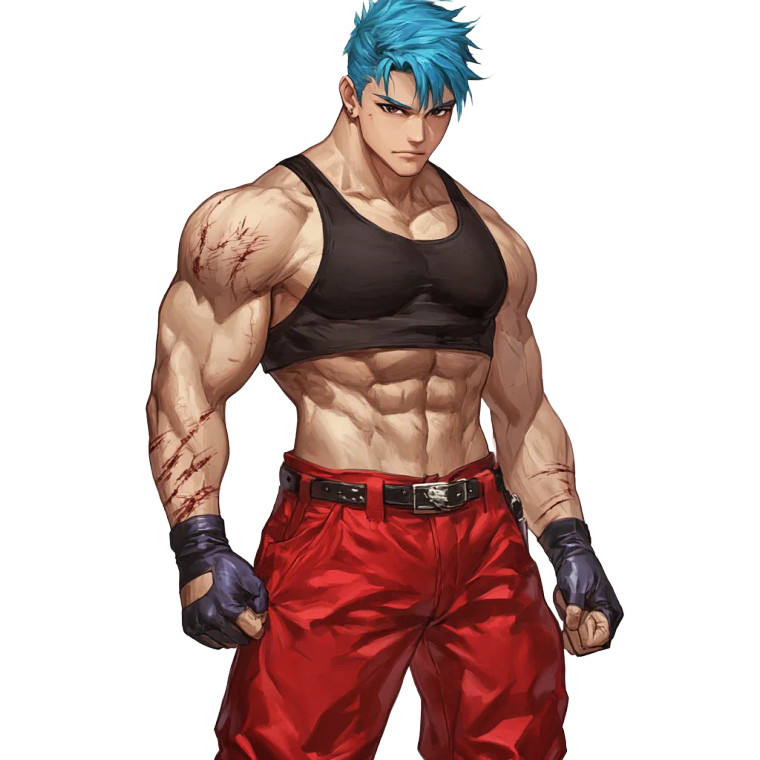 Blue-Haired Fighter Vinyl Car Decal Sticker – Waterproof & UV-Resistant 8"