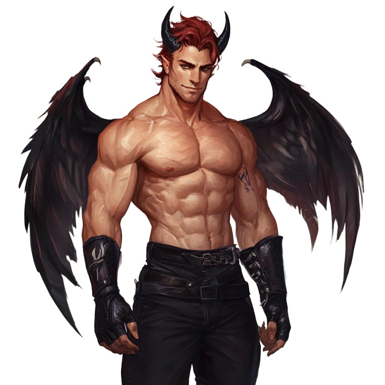 Muscular Tiefling Paladin Vinyl Car Decal Sticker – Waterproof & UV-Resistant 8"