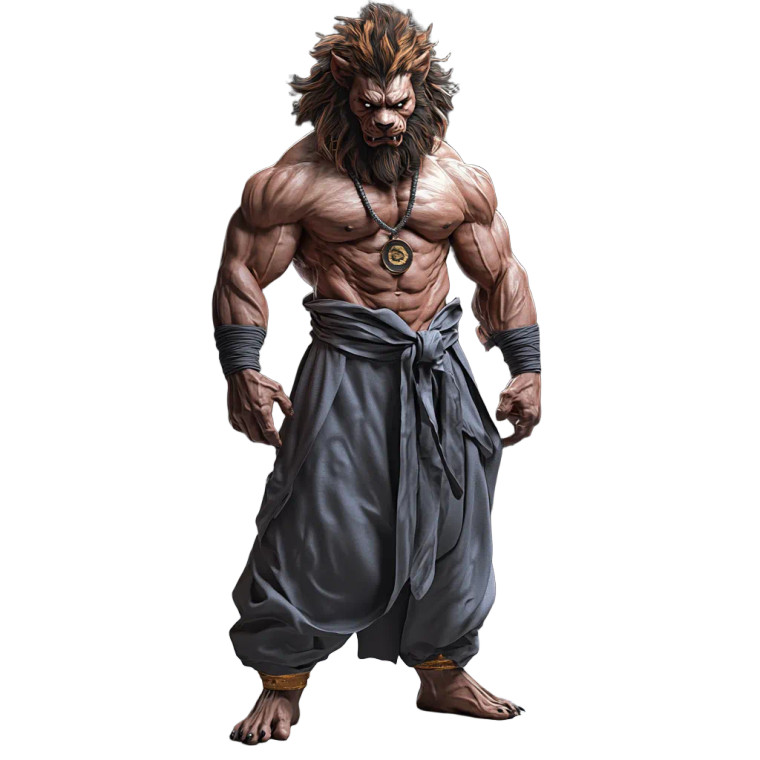 Lion-Man Monk Vinyl Car Decal Sticker – Waterproof & UV-Resistant 8"