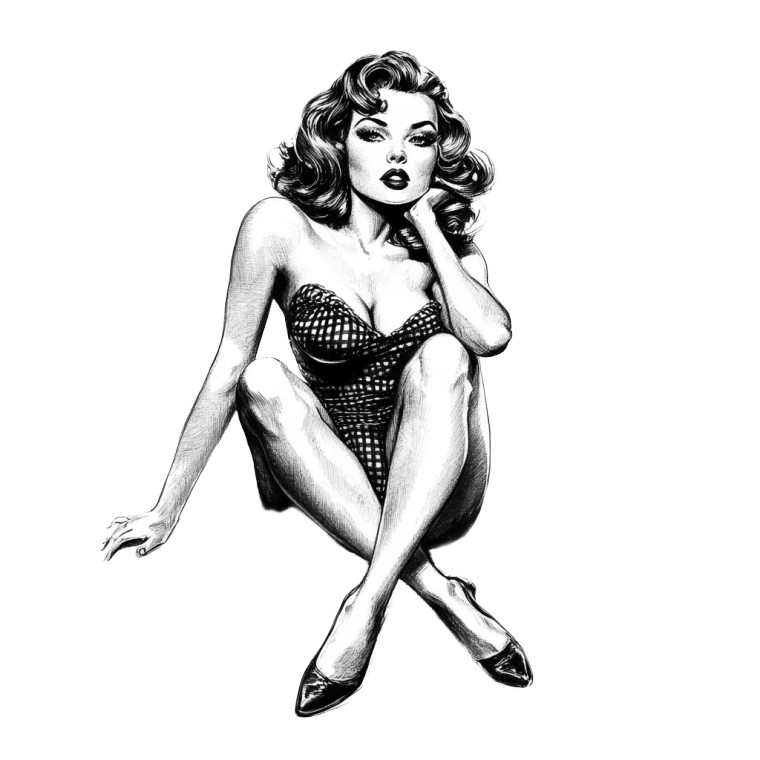 Vintage Pin Up V21 Vinyl Car Decal Sticker – Waterproof & UV-Resistant 8"