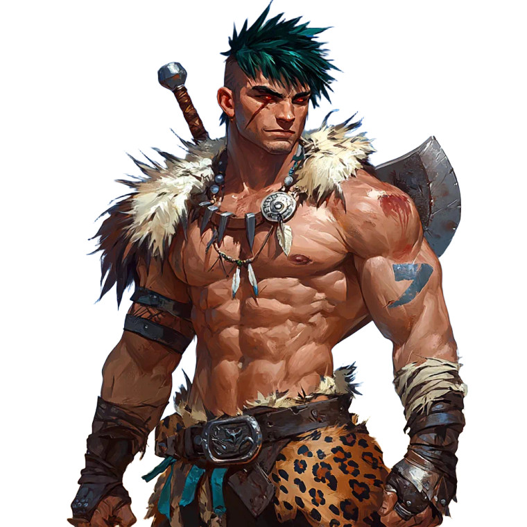 Feral Barbarian Portrait Vinyl Car Decal Sticker – Waterproof & UV-Resistant 8"