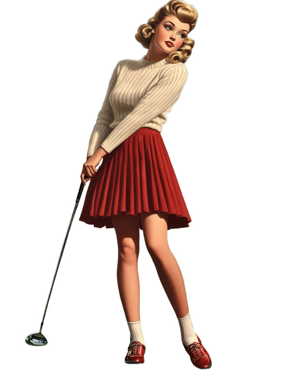 Vintage Golf Lady Vinyl Car Decal Sticker – Waterproof & UV-Resistant 8"