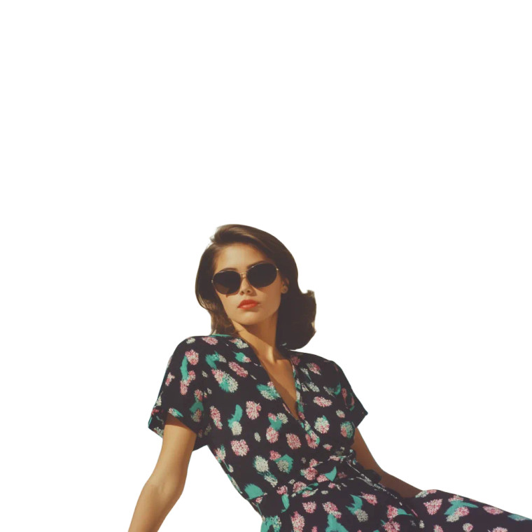 80S Poolside Beauty Vinyl Car Decal Sticker – Waterproof & UV-Resistant 8"