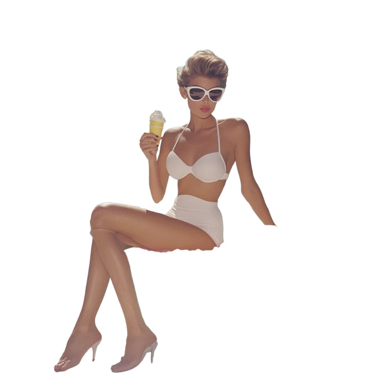 Poolside Fashion Model Vinyl Car Decal Sticker – Waterproof & UV-Resistant 8"