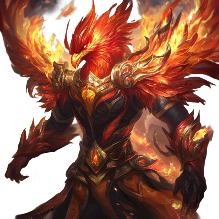 Flame Emperor Phoenix Vinyl Car Decal Sticker – Waterproof & UV-Resistant 8"