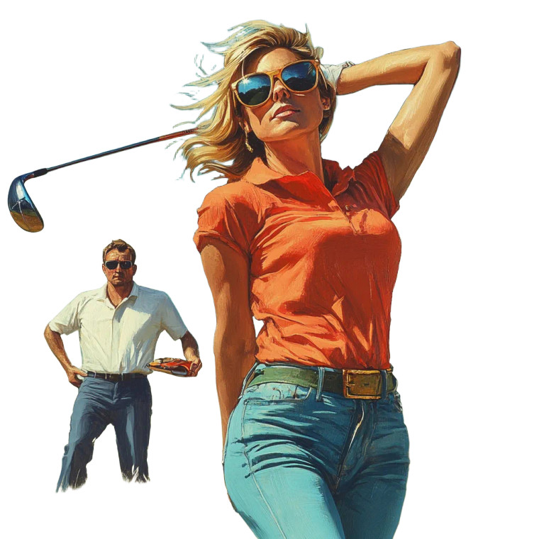 Golfing With Sunglasses Vinyl Car Decal Sticker – Waterproof & UV-Resistant 8"