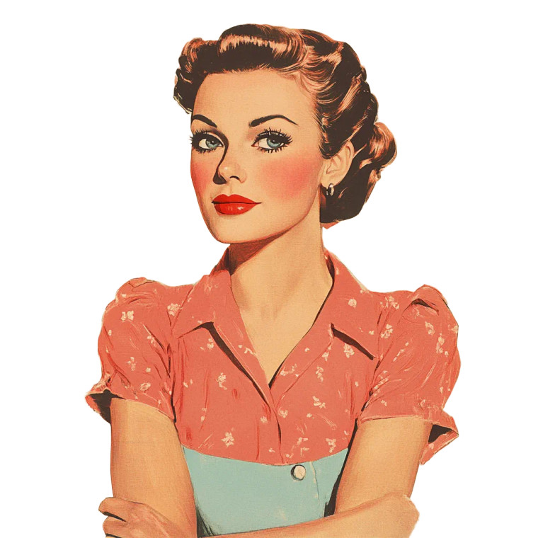 1950'S Woman Vinyl Car Decal Sticker – Waterproof & UV-Resistant 8"