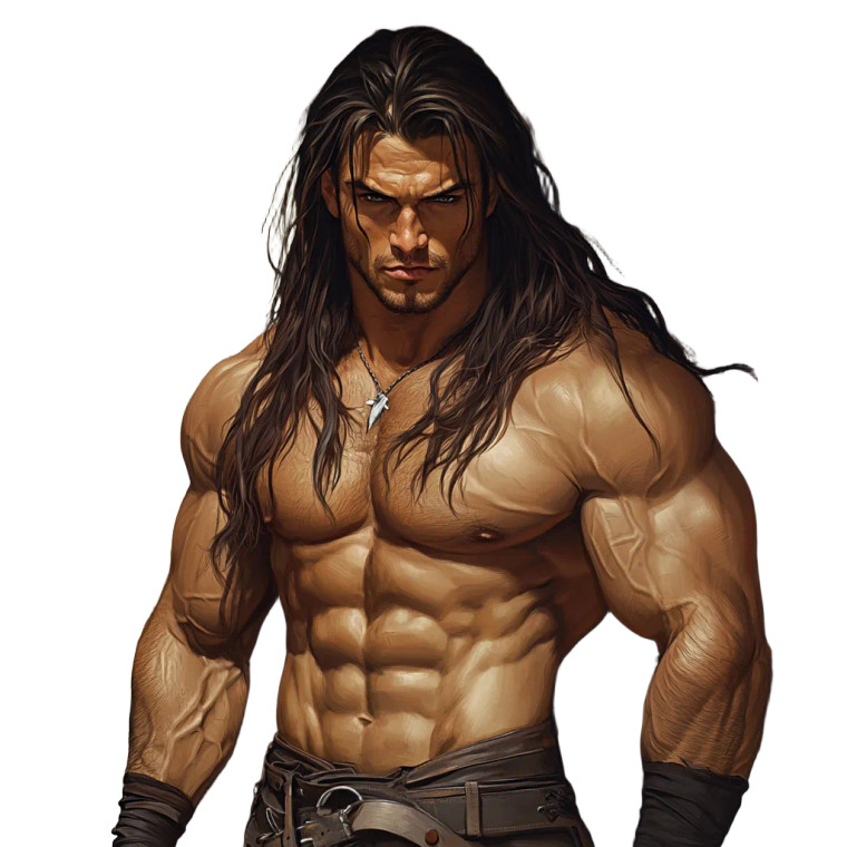 Muscular Fantasy Fighter Vinyl Car Decal Sticker – Waterproof & UV-Resistant 8"