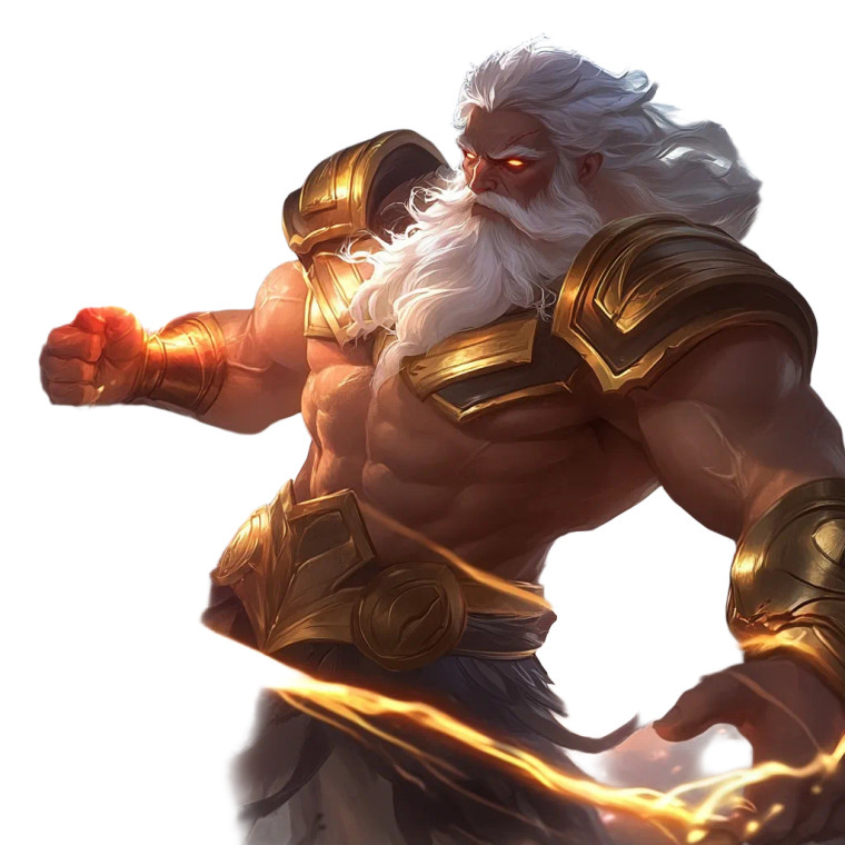 Majestic Zeus Thunder Vinyl Car Decal Sticker – Waterproof & UV-Resistant 8"