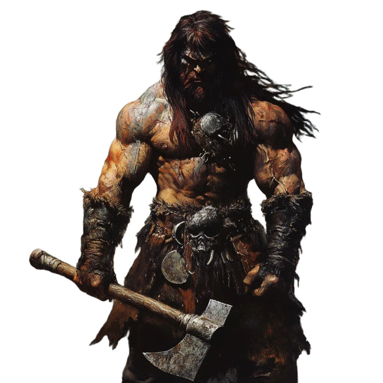 Barbarian With Axe Vinyl Car Decal Sticker – Waterproof & UV-Resistant 8"
