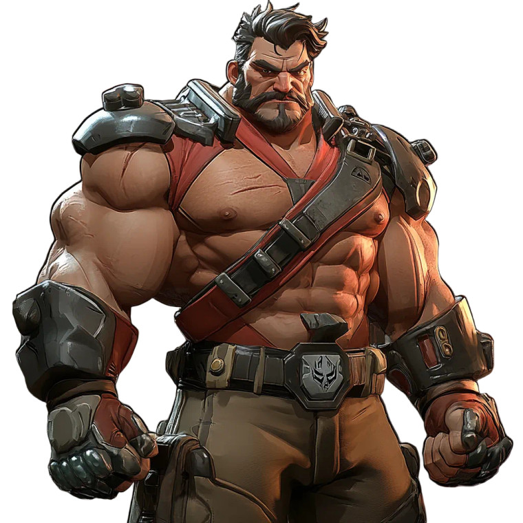 Pixar-Style Roegadyn Warrior Vinyl Car Decal Sticker – Waterproof & UV-Resistant 8"