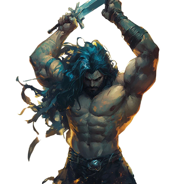 Muscular Sword Warrior Vinyl Car Decal Sticker – Waterproof & UV-Resistant 8"