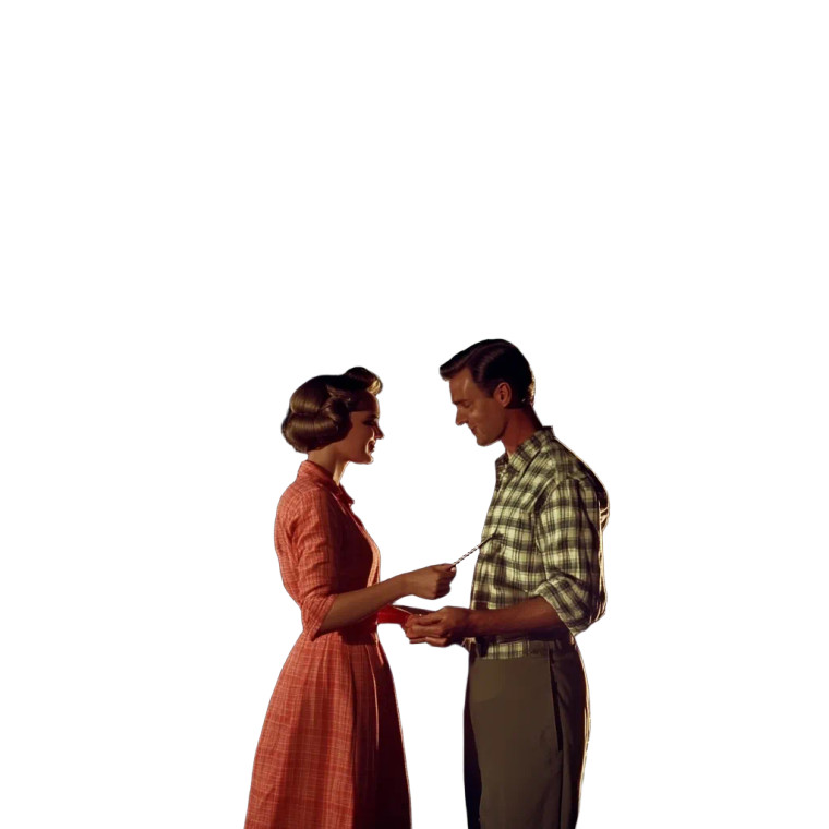 1950'S Couple Barbecuing Vinyl Car Decal Sticker – Waterproof & UV-Resistant 8"