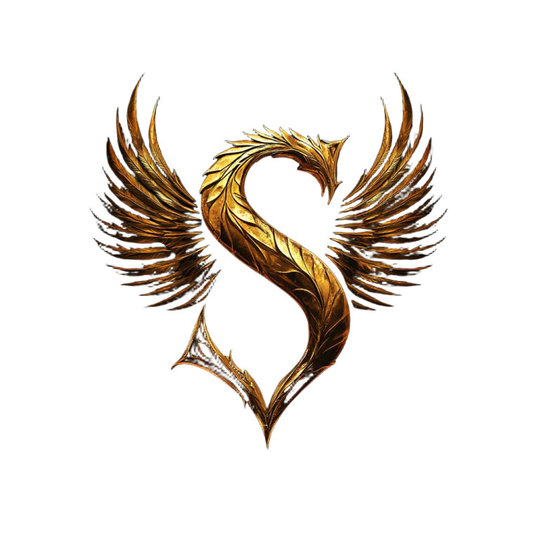 Golden Winged S Vinyl Car Decal Sticker – Waterproof & UV-Resistant 8"