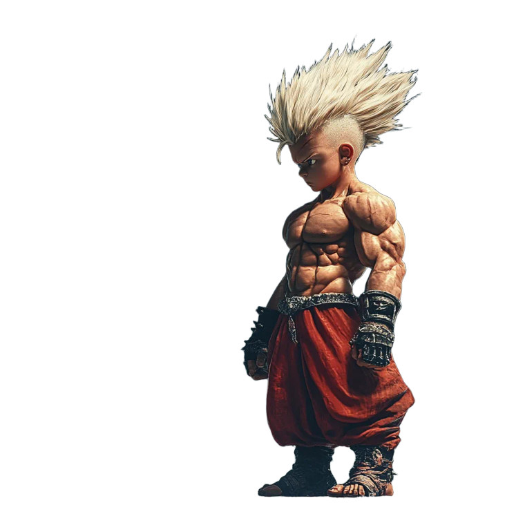 Muscular Anime Child Vinyl Car Decal Sticker – Waterproof & UV-Resistant 8"