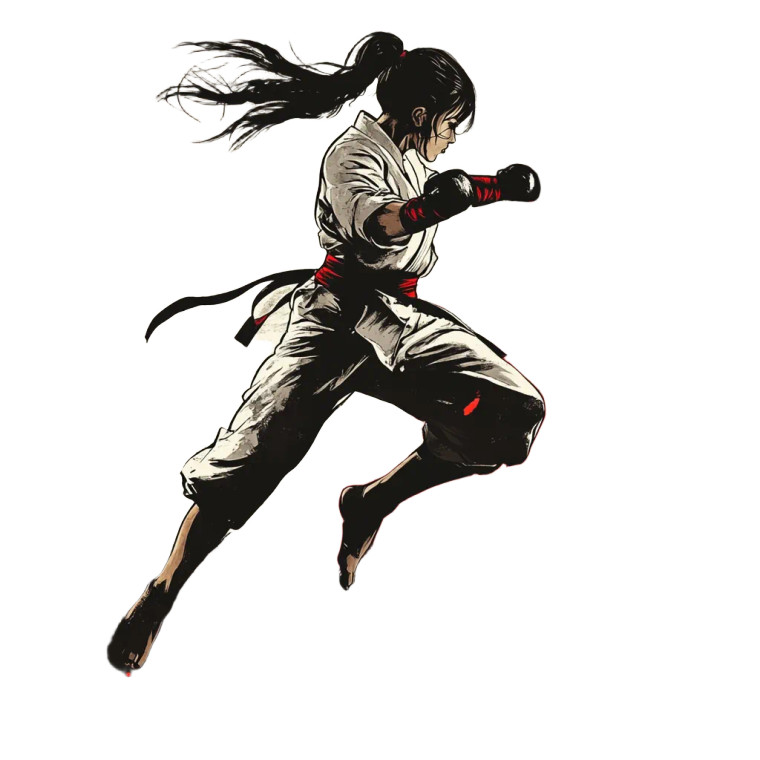 Taekwondo Manga Fight Vinyl Car Decal Sticker – Waterproof & UV-Resistant 8"