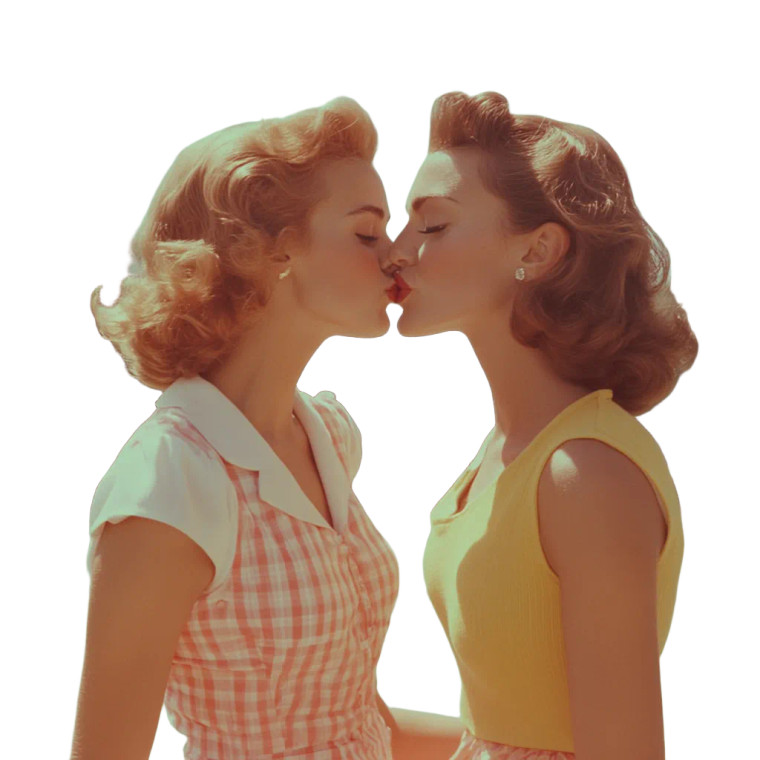 1950S Tennis Court Kiss Vinyl Car Decal Sticker – Waterproof & UV-Resistant 8"