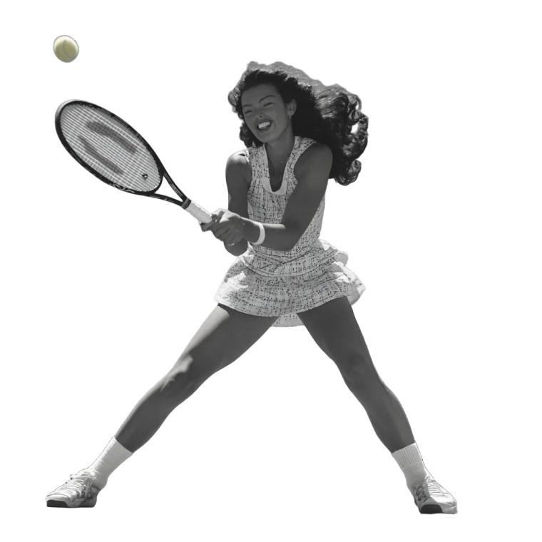 1950S Tennis Woman Vinyl Car Decal Sticker – Waterproof & UV-Resistant 8"