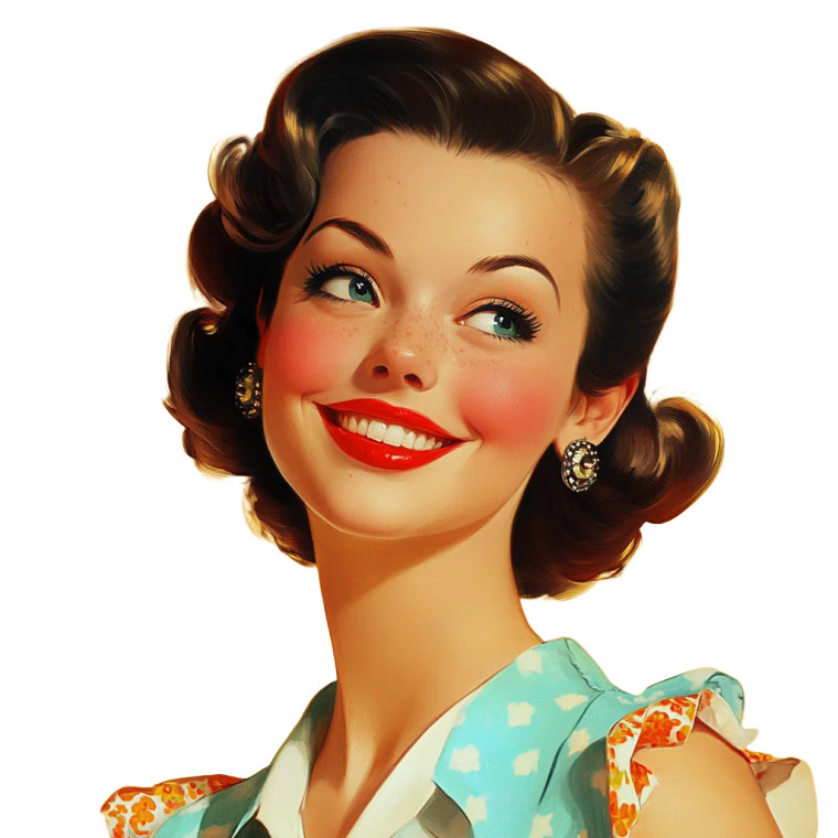 50S Happy Housewife V2 Vinyl Car Decal Sticker – Waterproof & UV-Resistant 8"