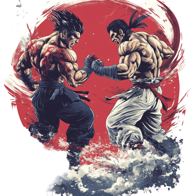 Tekken Fight Scene Vinyl Car Decal Sticker – Waterproof & UV-Resistant 8"