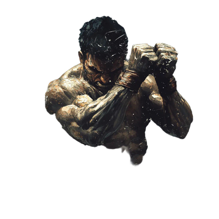 Muscular Man Punching Vinyl Car Decal Sticker – Waterproof & UV-Resistant 8"