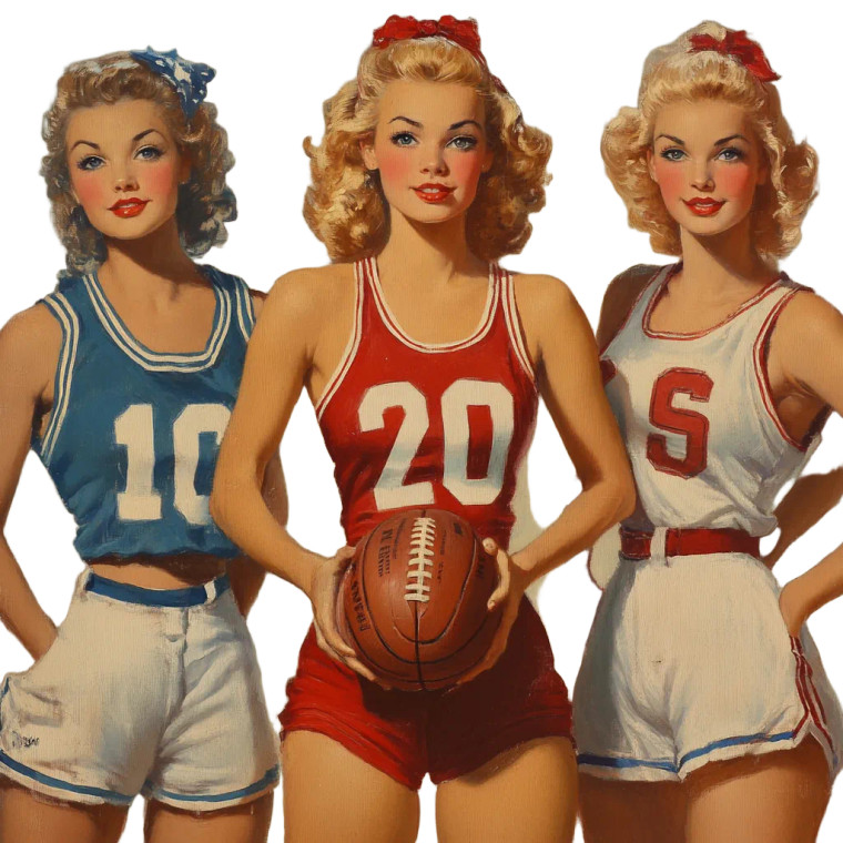 Pin Up Sports Girls Vinyl Car Decal Sticker – Waterproof & UV-Resistant 8"