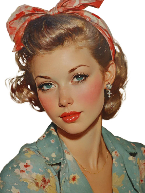 1950S Woman Painting Vinyl Car Decal Sticker – Waterproof & UV-Resistant 8"