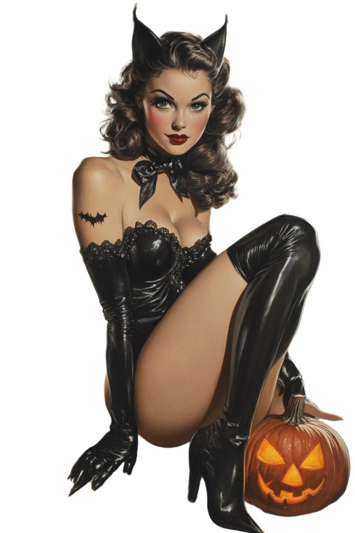 Vintage Halloween Cat Vinyl Car Decal Sticker – Waterproof & UV-Resistant 8"